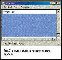 Внешний вид окна процессов пакета <em>ModelSim</em>