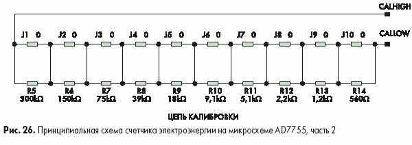 Принципиальная схема счетчика электроэнергии на микросхеме AD7755, часть 2
