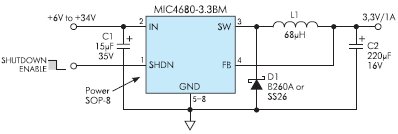 Для стабильной работы MIC468x необходим минимум внешних компонентов