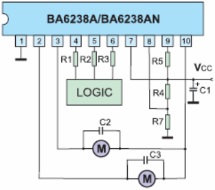 Схема включения драйвера BA6238A
