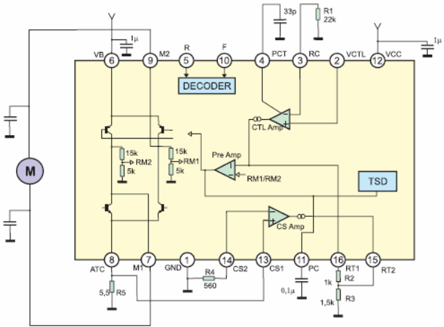 Схема включения драйвера BA6950FS